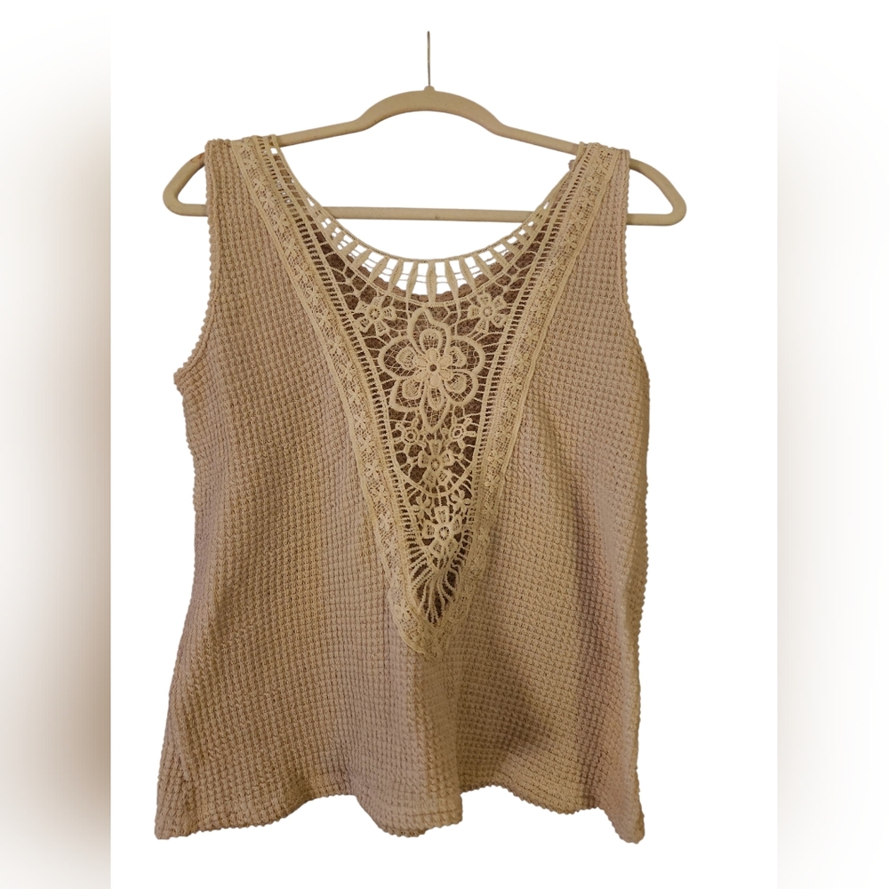 Women's Cream Sleeveless Top